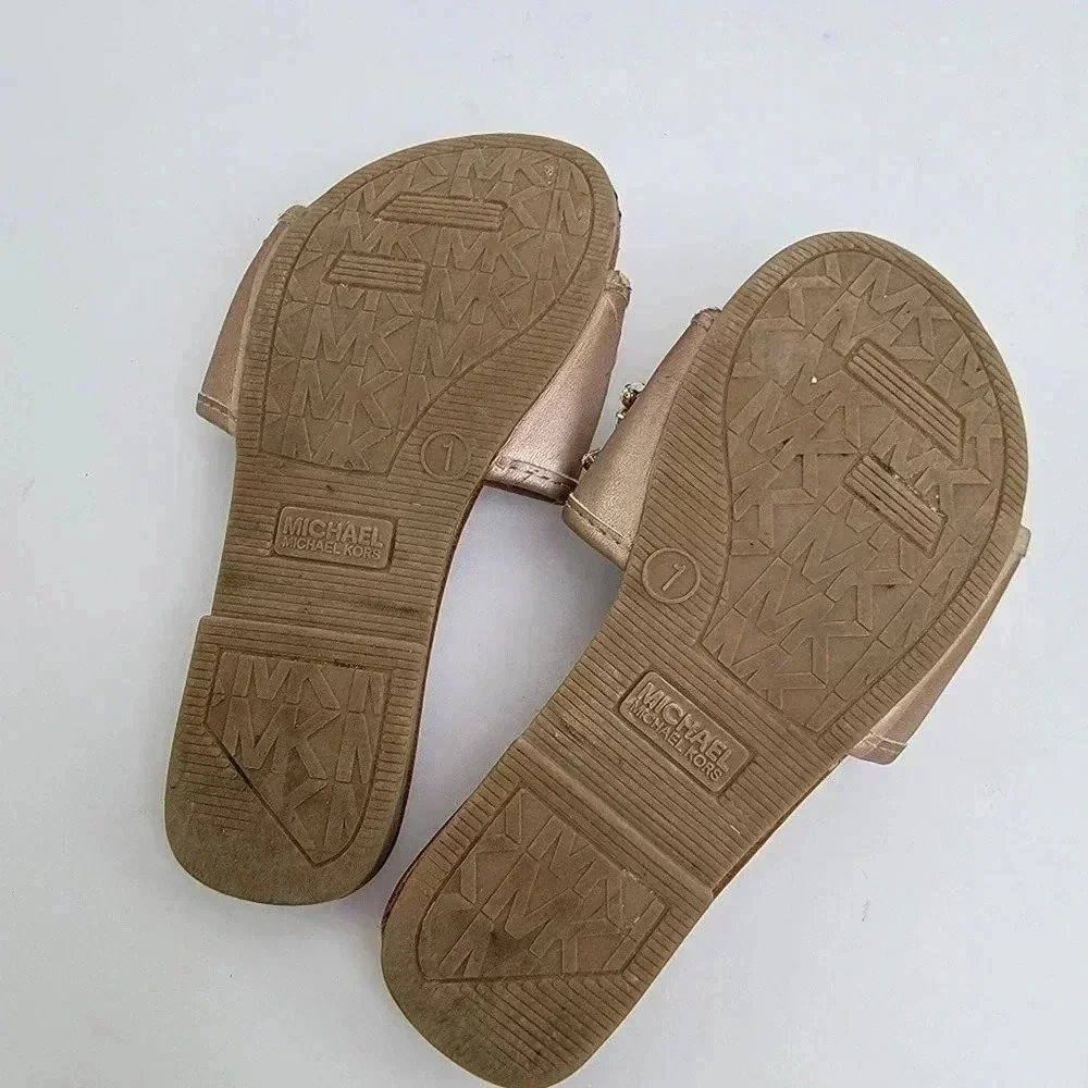 Michael Michael Kors Girls Rhinestone Gem Flip Flop Sandals - 1 C